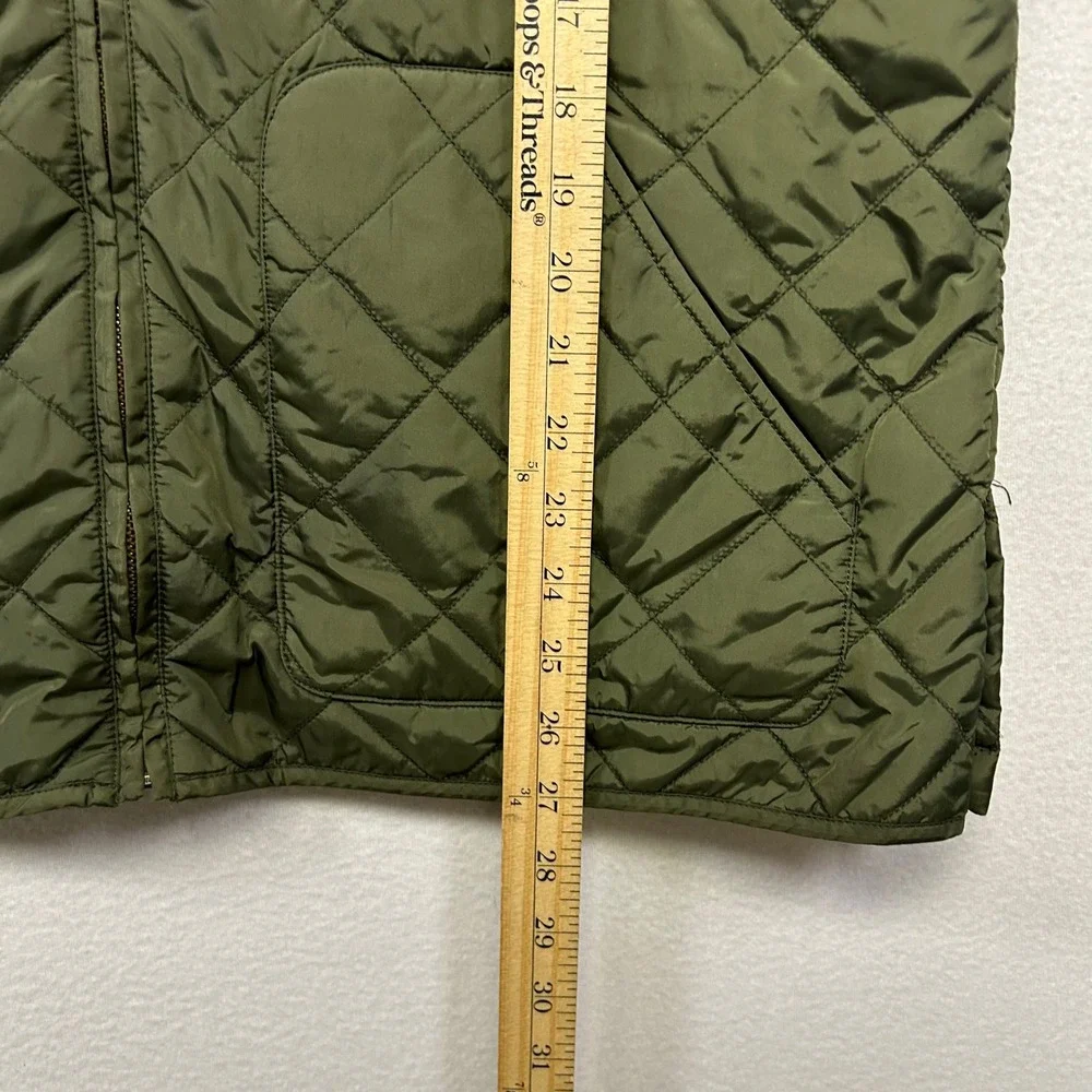 Banana Republic Gorpcore Equestrian Mens L Olive Green Quilted Corduroy Vest